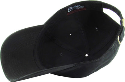 KB-Low BLK Classic Cotton Dad Hat Adjustable Plain Cap. Polo Style Low Profile (Unstructured) (Classic) Black Adjustable