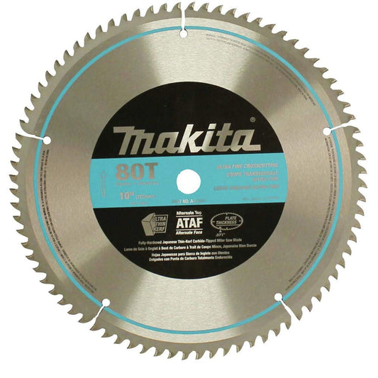 Makita A-93681 10-Inch 80 Tooth Micro Polished Mitersaw Blade Silver