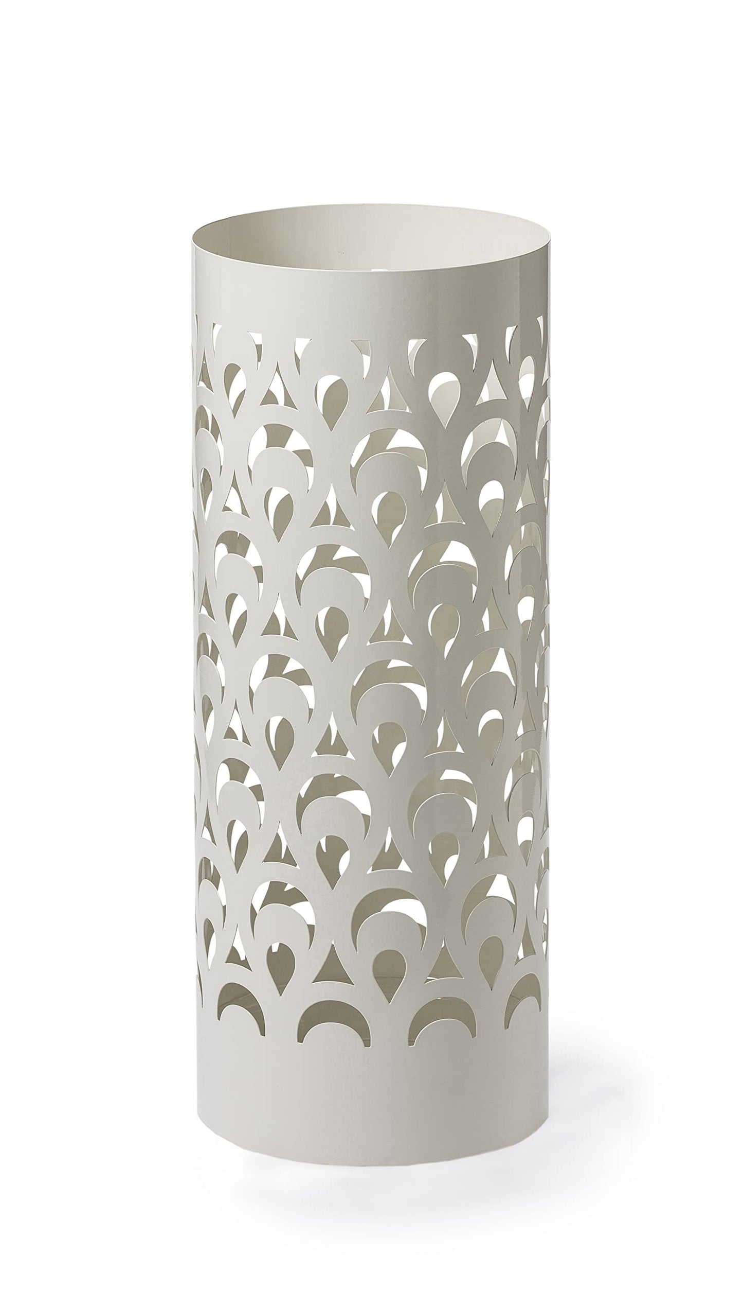 Mango Steam Tall Round Umbrella Holder 21.75 Inches Tall (Peacock White)