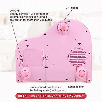 Love&Mini Pink Piano Toys for 1+Years Old Girls First Birthday Gifts Toddler Piano Music Toy Instruments with 24 Keys and Microphone