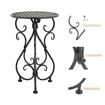 NAKUPE Metal Plant Stand, Heavy Duty Flower Pot Stand 17" Tall, Single Planter Holder for Indoor, Outdoor, Garden, Patio, Porch, Balcony, Home Decor, Black(1 Pack)