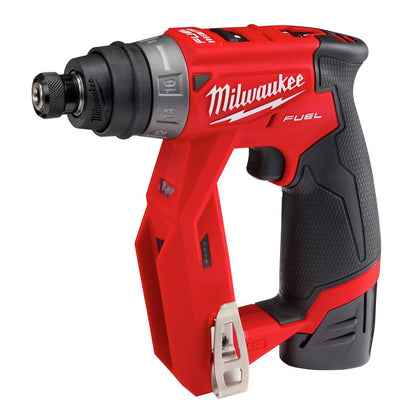 Milwaukee 2505-22 M12 Fuel Installation Drill/Driver Kit, Compact, Forward/Reverse Switch, Keyless Chuck, LED Light, Variable Speed