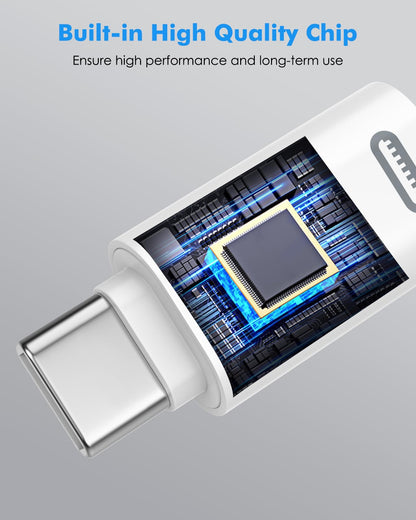 MoKo Lightning Female to USB C Male Adapter for iPhone 17 Air 16 15 Pro Max Plus, Galaxy, iPad - Not for Earphone/USB Stick/iPencil, 2 Pack USB-C to Lightning Adapter ONLY for Charging/Data Transfer