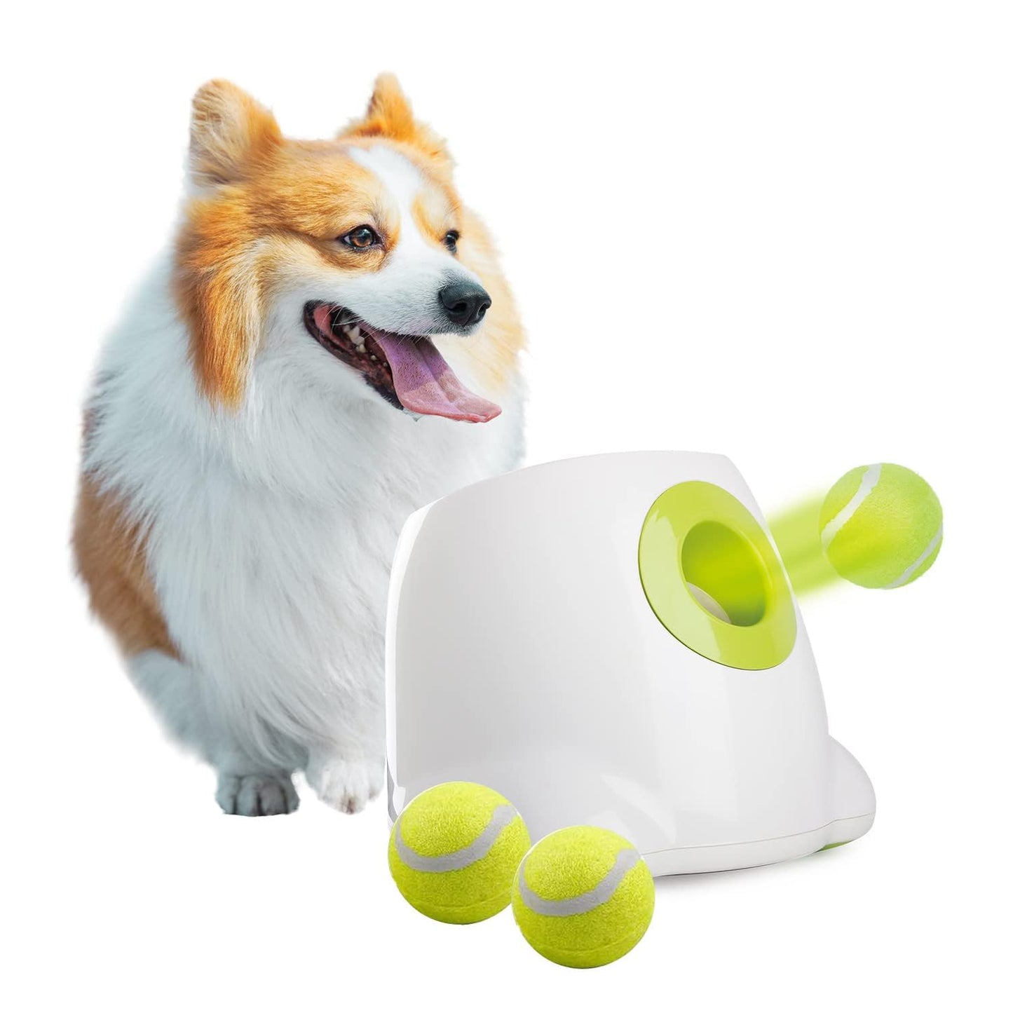 AFP Automatic Ball Launcher for Dogs Interactive Puppy Pet Ball Indoor Thrower Fetch Machine, 3 Balls Included (2 inch) for Small to Medium Dogs