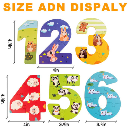 NAODONGLI Wooden Floor Puzzles for Kids Ages 3-5,Montessori Preschool Educational Learning Alphabet Puzzle & Animal Puzzle for Preschool Toddler Boys Girls Ages 3+