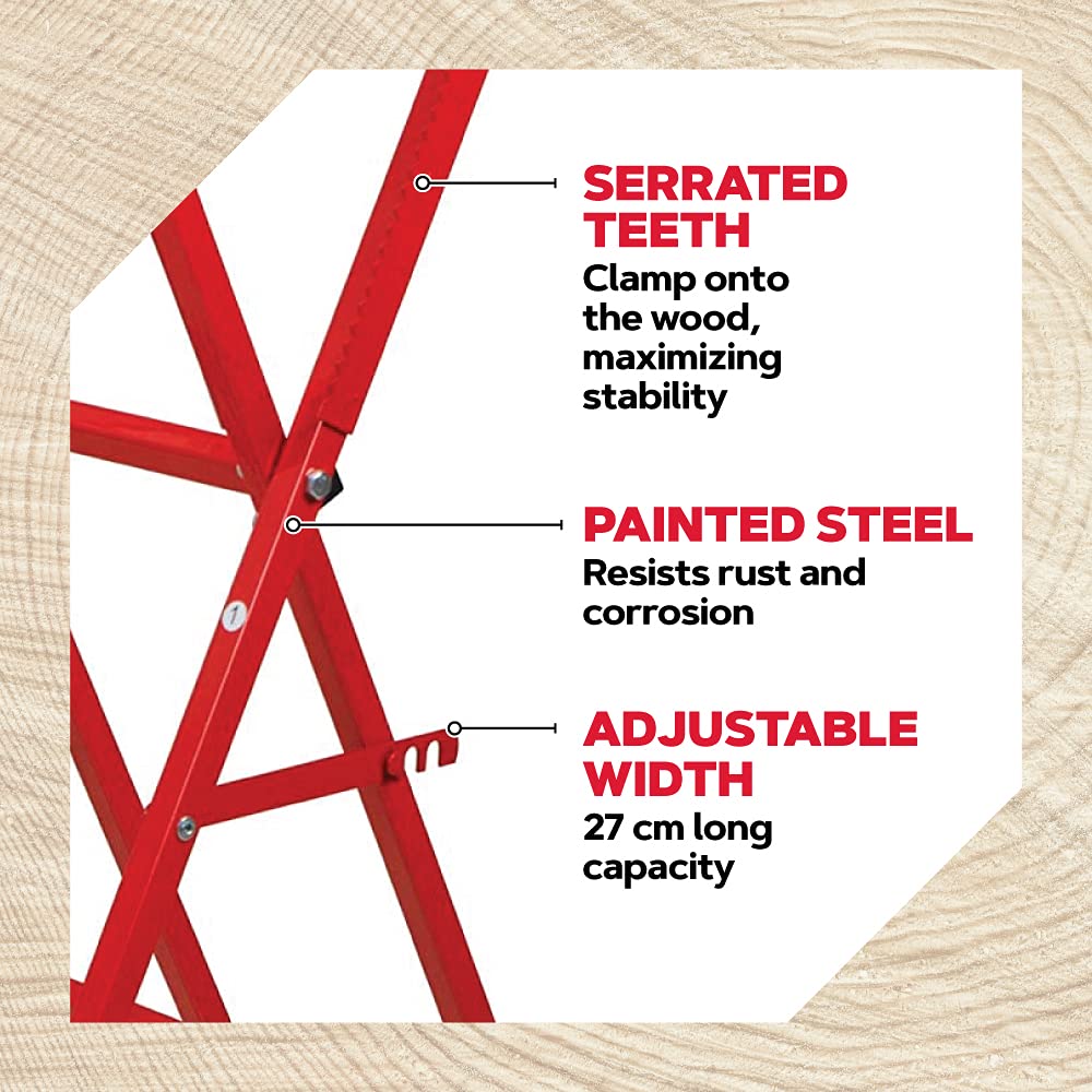 Oregon Steel Log Saw Horse, Foldable & Adjustable Sawbuck, 10 Inch Log Capacity, Folding Wood Cutting Stand, for Logging, Splitting & Firewood (584145)