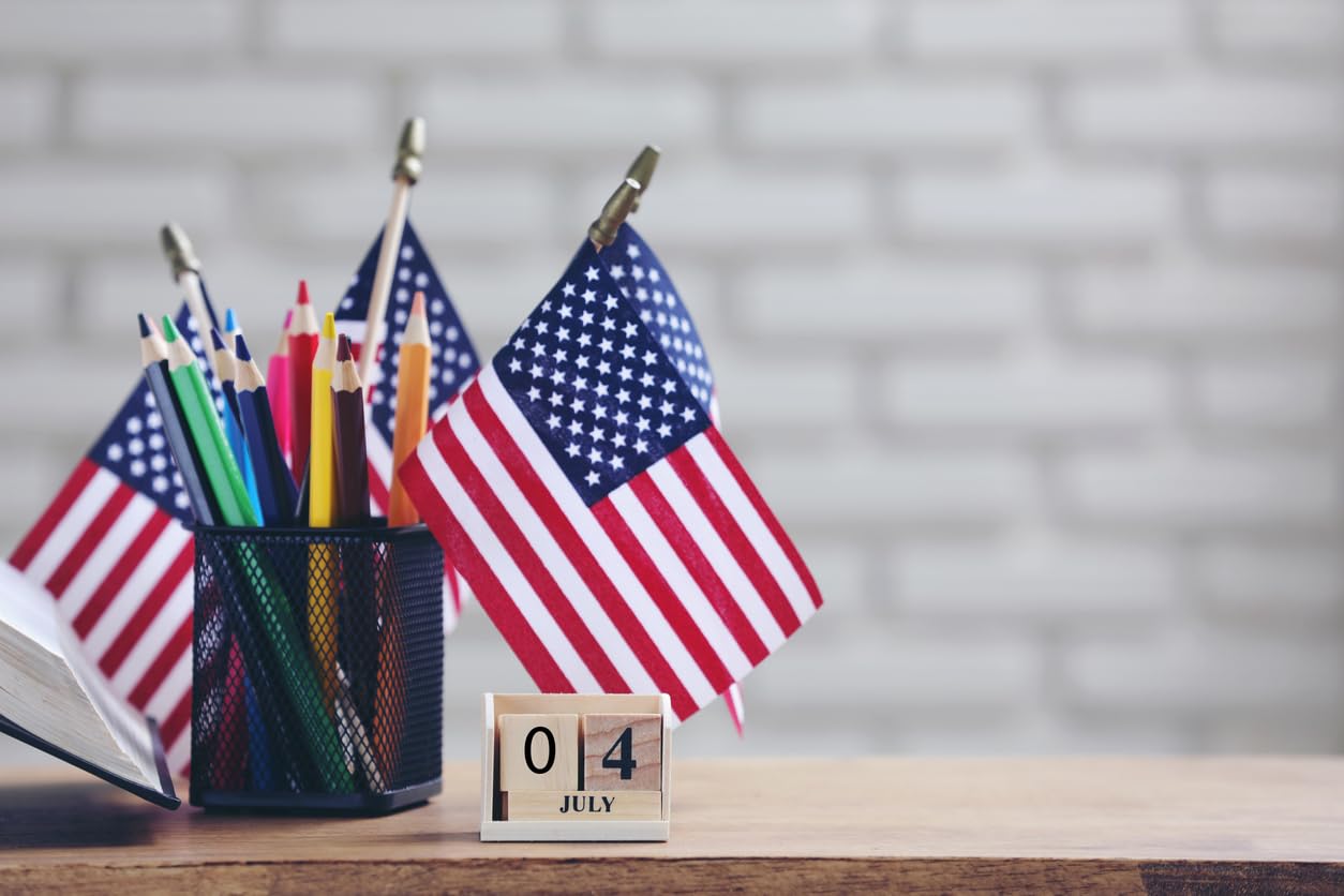 GIFTEXPRESS Set of 12, Proudly Made in U.S.A. Small American Flags 4x6 Inch/Small US Flag/Mini American Stick Flag/American Hand Held Stick Flags Spear Top