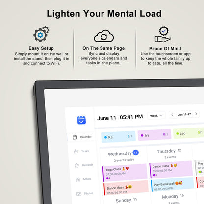 10.1 inch Wall Planner Digital Calendar Chore Chart, Smart Touchscreen Display for Family Schedules, Hearth Display Digital Calendar, Digital Photo Frame, Great for Organizing Your 2025 Calendar