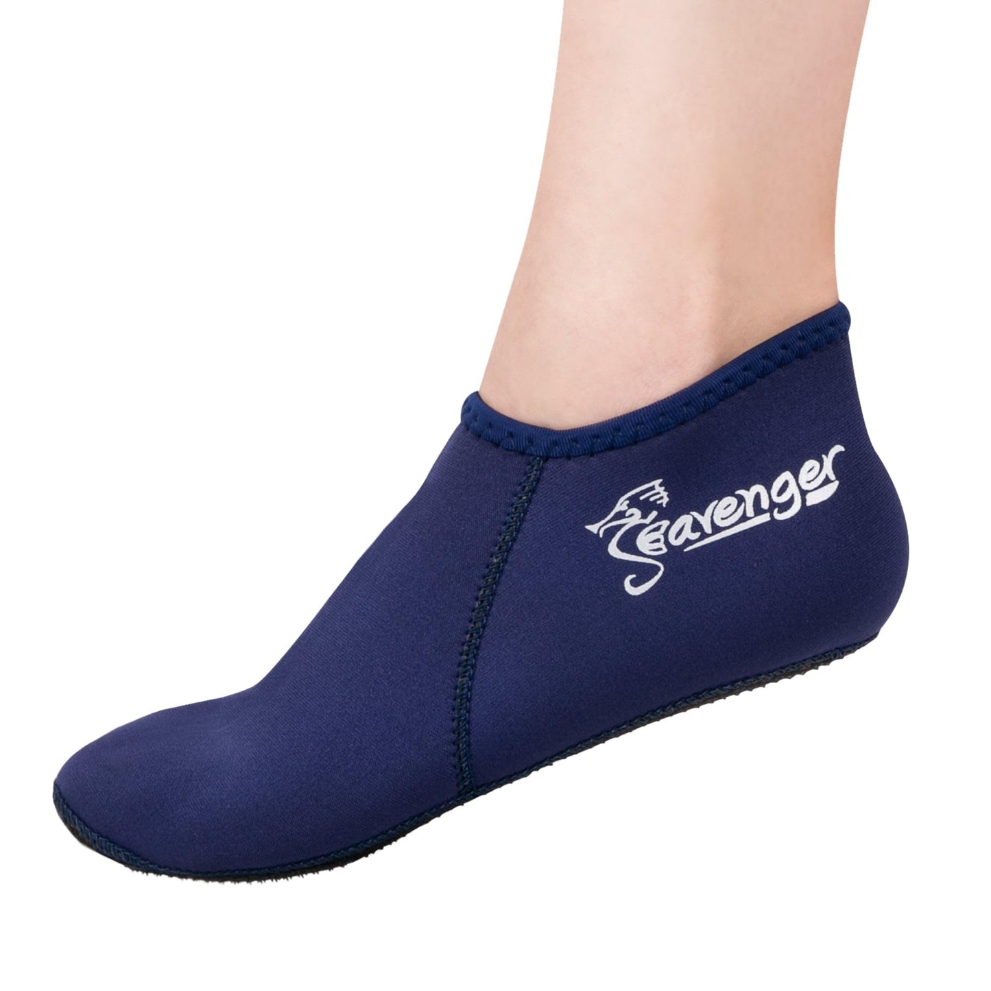 Seavenger Zephyr 3mm Neoprene Socks | Wetsuit Booties for Scuba Diving, Snorkeling, Swimming (Navy, Medium)