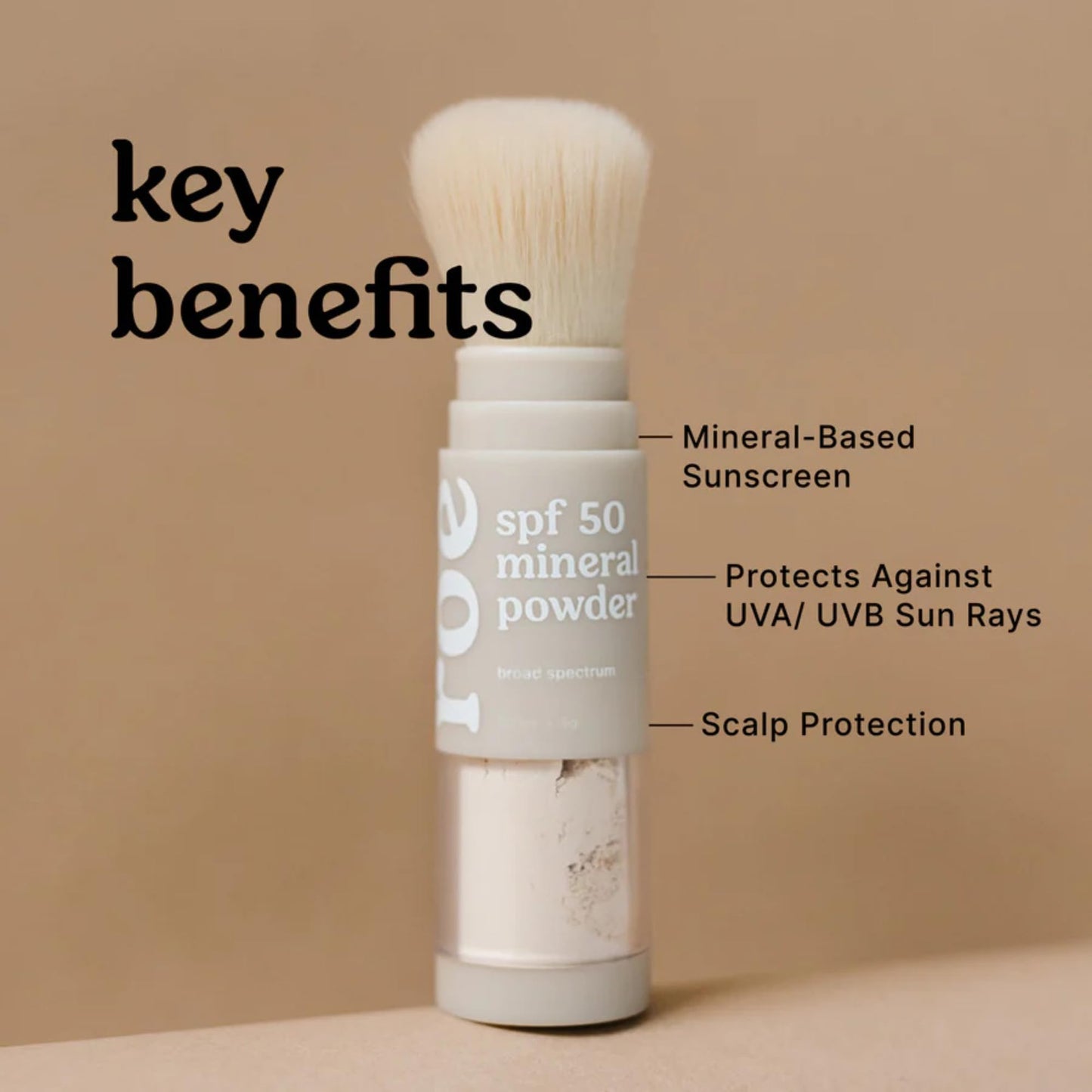 Roe Wellness- Kids SPF 50 Brush On Mineral Sunscreen Powder, Reef-Friendly, Easy to Apply for Kids, Babies & Parents