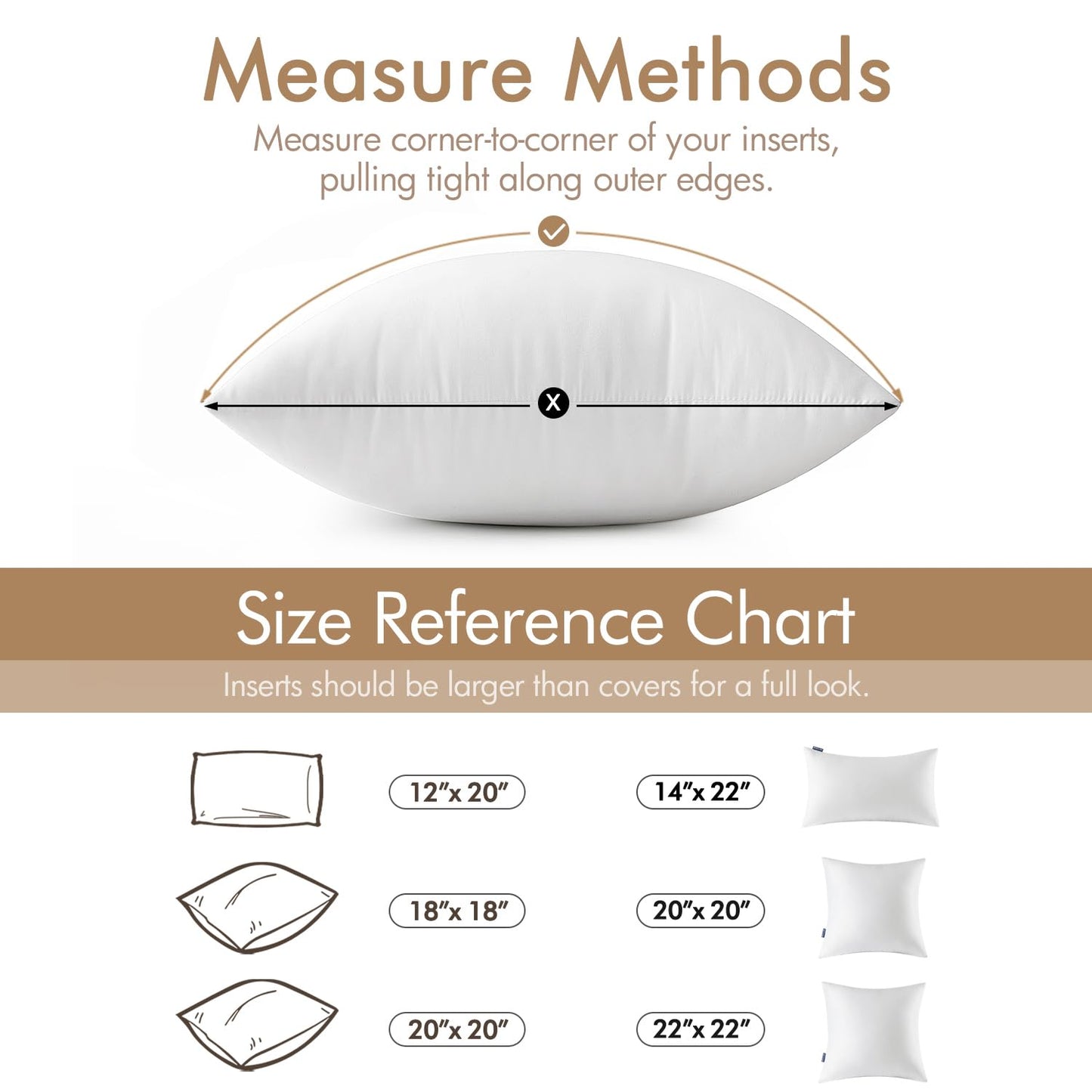 MIULEE 18x18 Inch Throw Pillow Insert Set of 4,Premium Pillow Stuffer Sham Square for Decorative Cushion Bed Couch Sofa