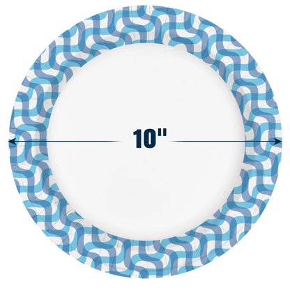 Ginkgo Paper Plates 10 inch Bulk 300 Count, Thickened Disposable Plates Large Heavy Duty Dinner Paper Plates for Holiday, Party, Picnic and Everyday Use