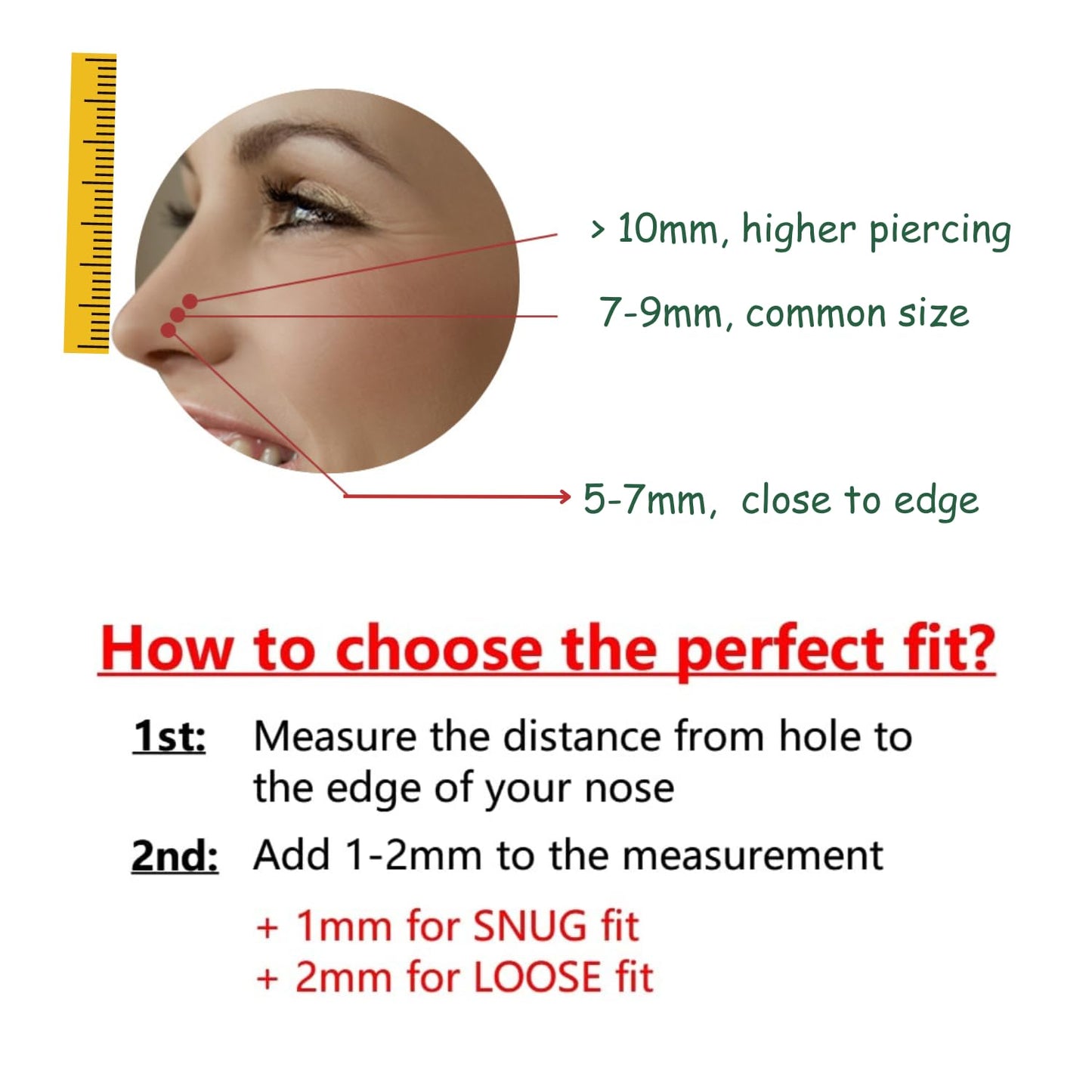 LUCKYJEWUS 14k Gold Filled 20G Small Thin Nose Ring Hoop for Women, 6mm - 7mm Adjustable Nostril Piercing Jewelry