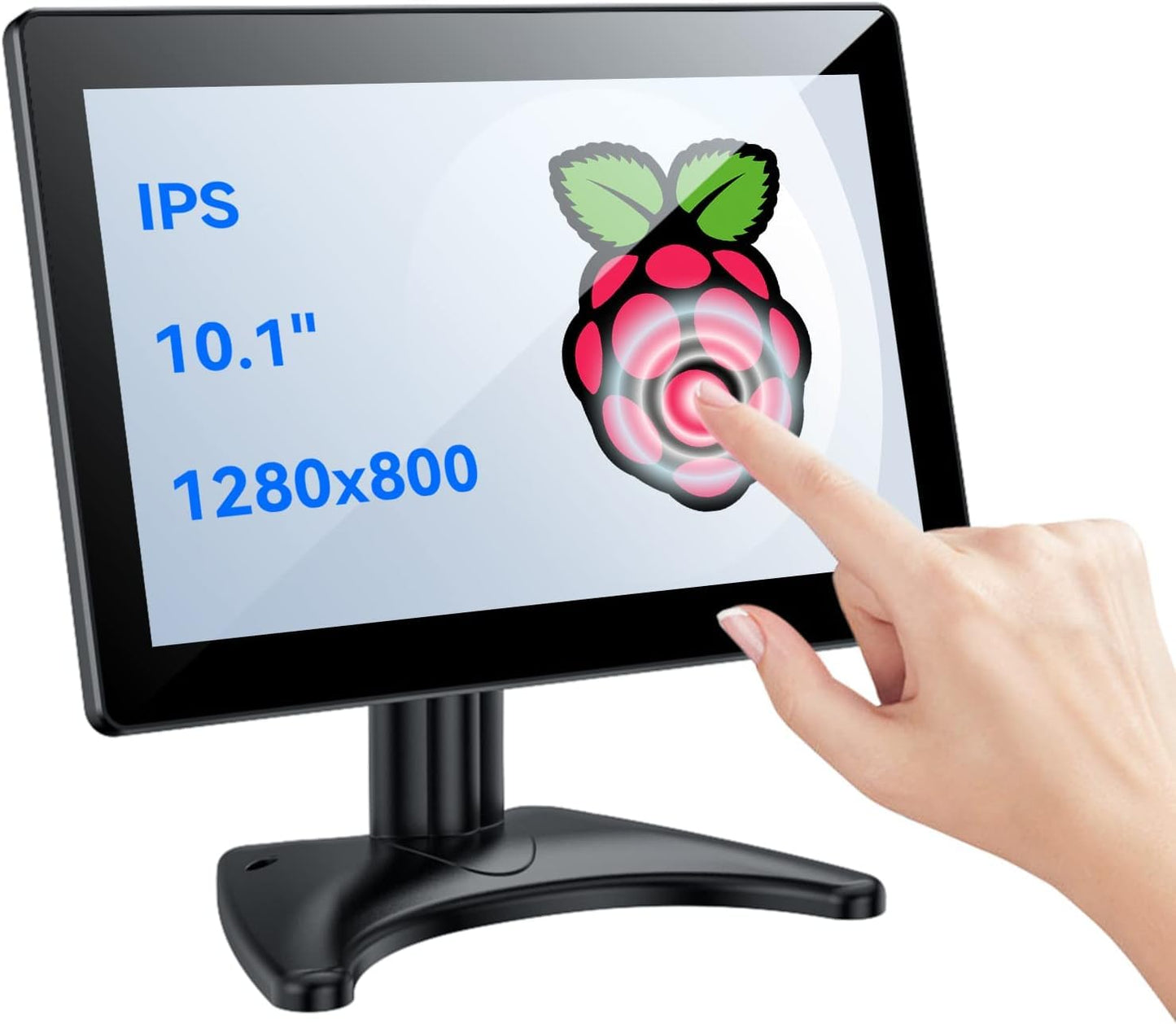 Eyoyo 10 Inch Touchscreen Monitor, Raspi Touch Screen, Small VGA AV HDMI Monitor, Portable IPS Display for CCTV DVD PC Laptop POS Systems with Speakers