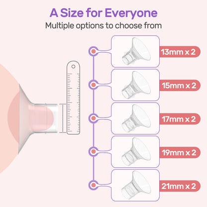Nuliie 10PCS Flange Sizing Kit 13/15/17/19/21mm for 24mm Flange/Shield of Most Pumps, Silicone Flanges Insert for Momcozy/Spectra Electric Breast Pumps, Pumping Essential Kit for Moms