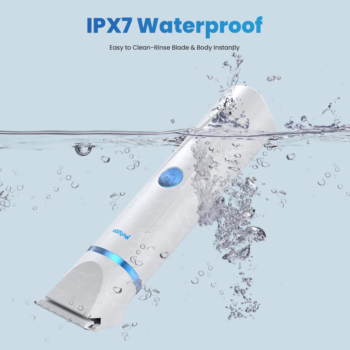 PETYGO 3-in-1 Dog & Cat Grooming Kit - Rechargeable Cordless Pet Hair Clippers with Nail Grinder & Paw Trimmer & 5 Guide Combs, Low Noise Dog Clippers for Grooming Small Medium Pets