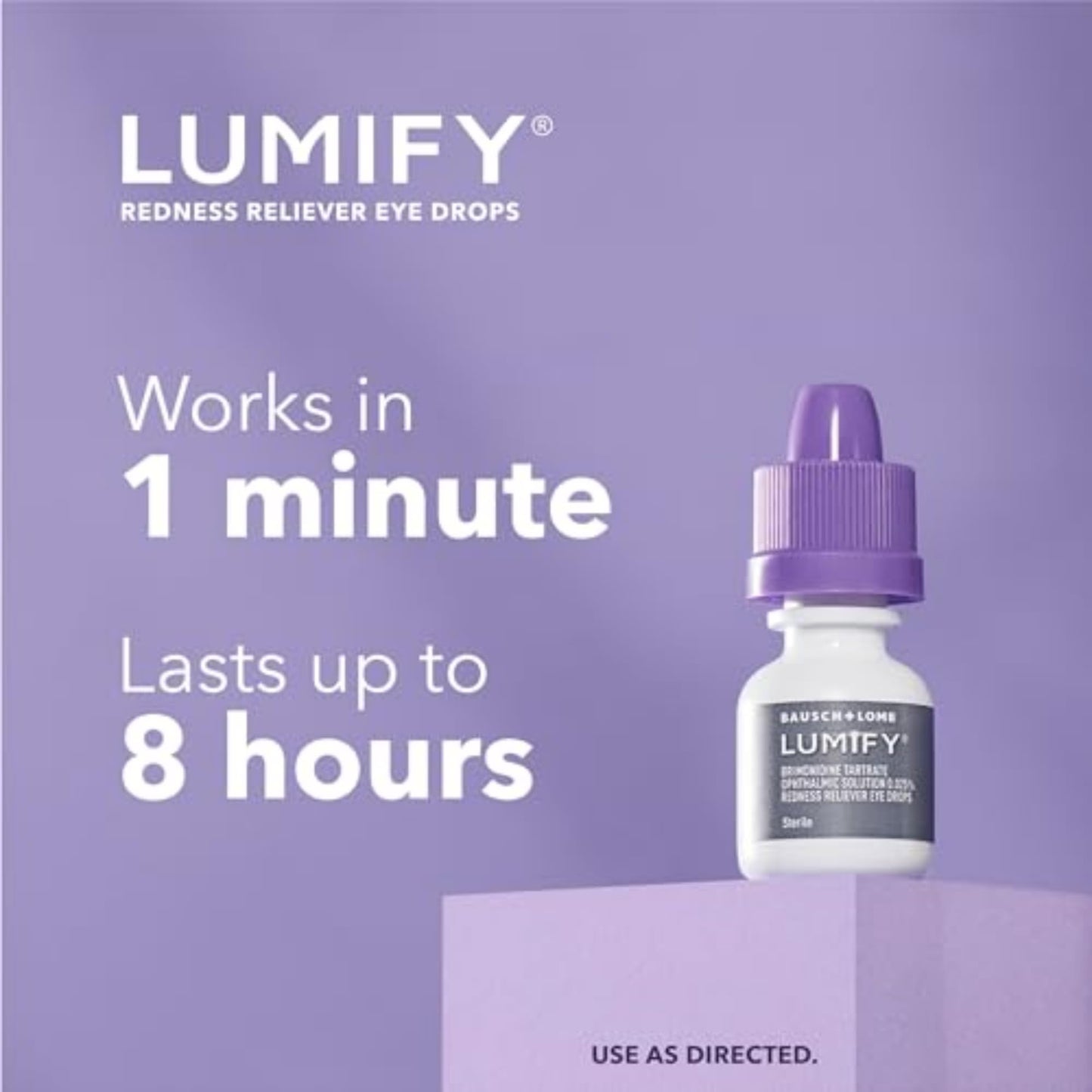 LUMIFY Redness Reliever Eye Drops, for Whiter & Brighter Looking Eyes, 0.08 Fl Oz (2.5 mL)