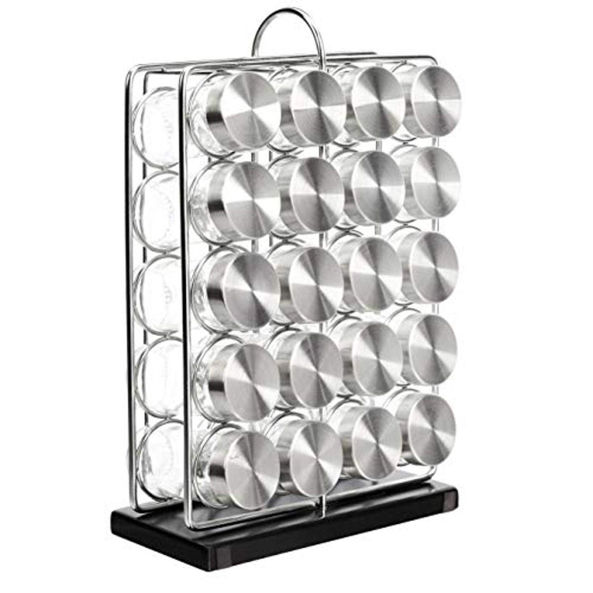 Amazon Basics 20 Jars Spice Organizer Rack, Silver