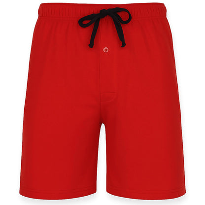 Hanes Men's 2-Pack Cotton Knit Waistband Pockets Shorts, Biking Red/Black, Small