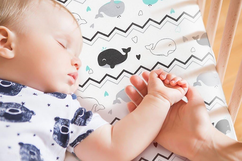 Pack n Play Sheets, BROLEX 2 Pack Mini Crib Sheets,Stretchy Portable Fitted Playard Sheet Set, Convertible Playard Mattress Cover,Ultra Soft Breathable Material,Elephant Whale