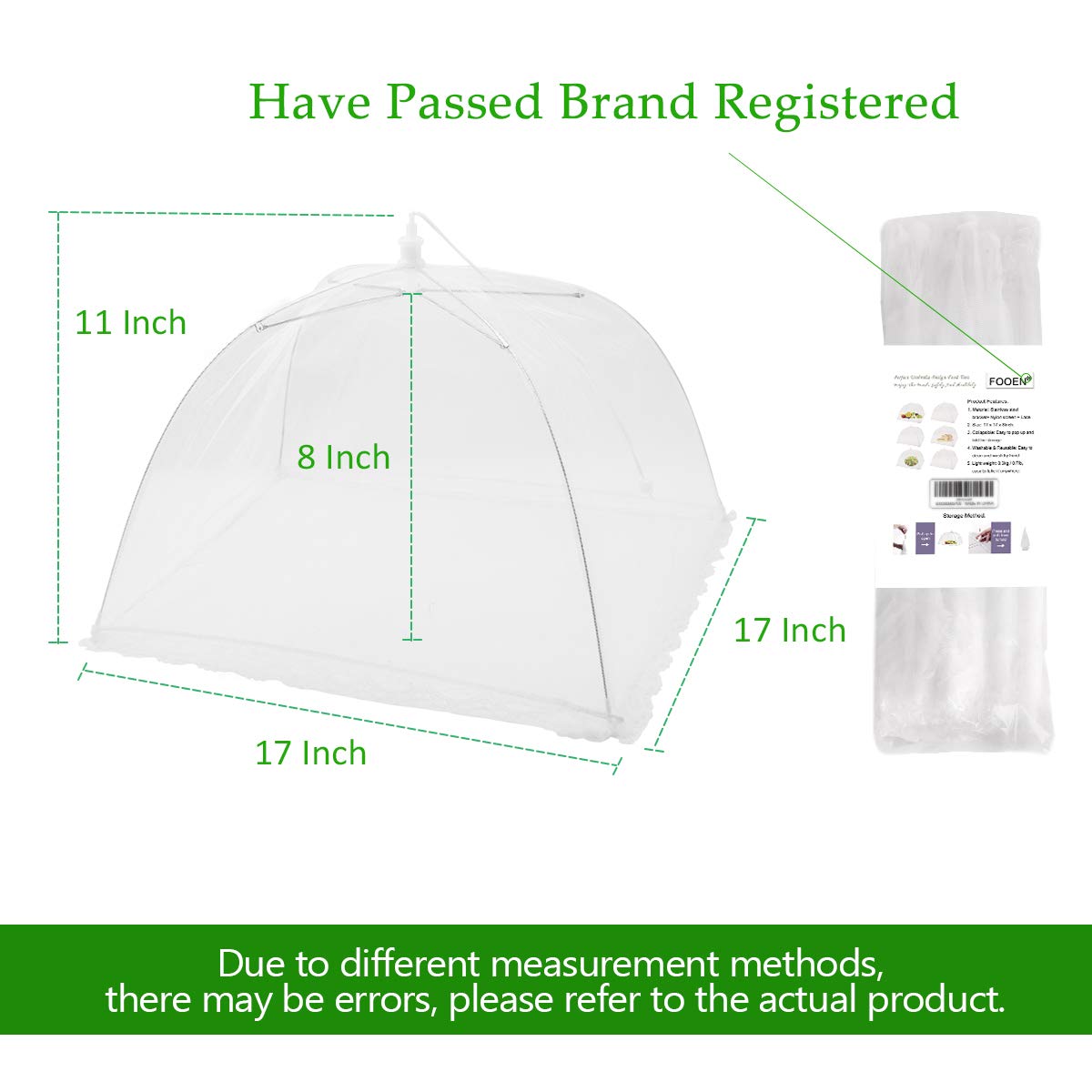 FOOEN (6 Pack) Pop-Up Outside Picnic Mesh Food Covers Tent Umbrella for Outdoors and Camping Food Net Cover Keep out Flies Mosquitoes Ideal for Parties BBQ, Reusable and Collapsible 17 x 17inches