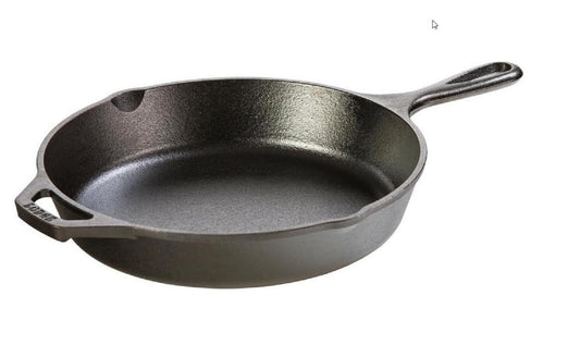 Lodge 10.25 Inch Cast Iron Skillet – Pre-Seasoned Frying Pan with Teardrop Handle – Oven, Stovetop, Grill & Campfire Use – Made in USA – Durable, Non-Toxic, Even-Heating Cookware – Black