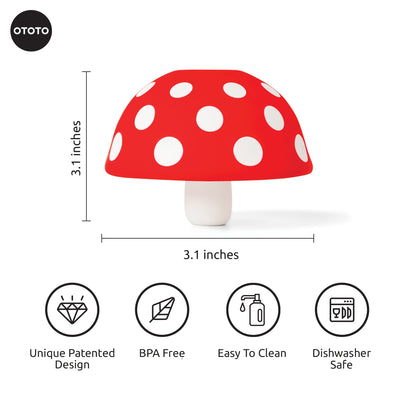 OTOTO Mushroom - Foldable Small Kitchen Funnel with Wide Mouth for Jars. Bottle Liquid Transfer - Silicone, 100% Food Safe, BPA Free, Dishwasher Safe