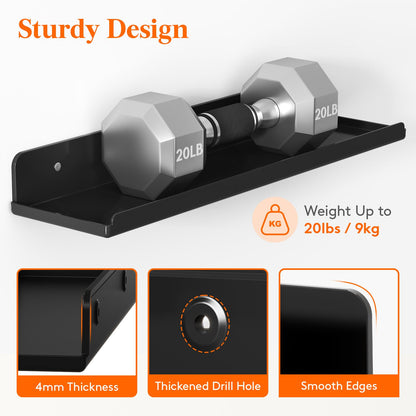 Lifewit Floating Shelves for Wall, 8 Pack Black Acrylic Shelf 15" Room Decor for Bookcase/Vinyl Record Display/Photo/Picture in Bedroom, Living Room, Bathroom, Kitchen Storage and Organization