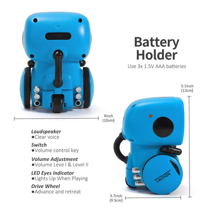 GILOBABY Kids Robot Toys, Interactive Toys Companion Smart Talking Robotic with Voice Control Touch Sensor, Dancing, Singing, Recording, Repeat, Birthday Gifts for Boys Ages 3+ Years (Blue)