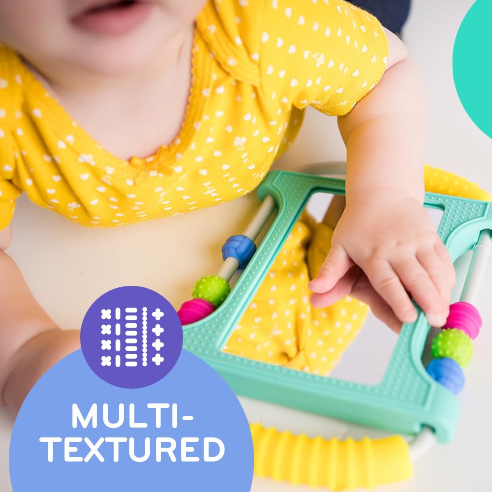 Mobi Peeka Activity Toy - Tummy Time Baby Mirror, Food Grade Silicone Montessori Toys, Shatterproof Mirror for Babies, BPA and Phthalate Free - for 0-6 Months Newborns and Up