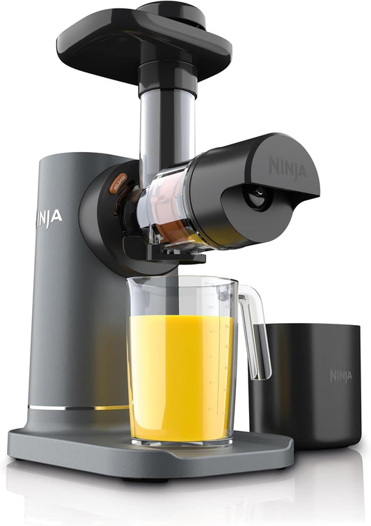 Ninja JC151 NeverClog BPA-Free Cold Press Juicer with Total Pulp Control and 2 One-Touch Programs (Machine Gray, Renewed)