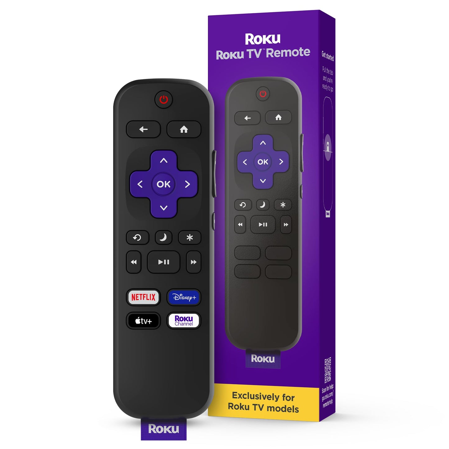 Roku TV Remote Control (Official Manufacturer Product) - Simple Setup, & Pre-Set App Shortcuts - Replacement Remote Compatible with RokuTV Models ONLY (Not Roku Players)