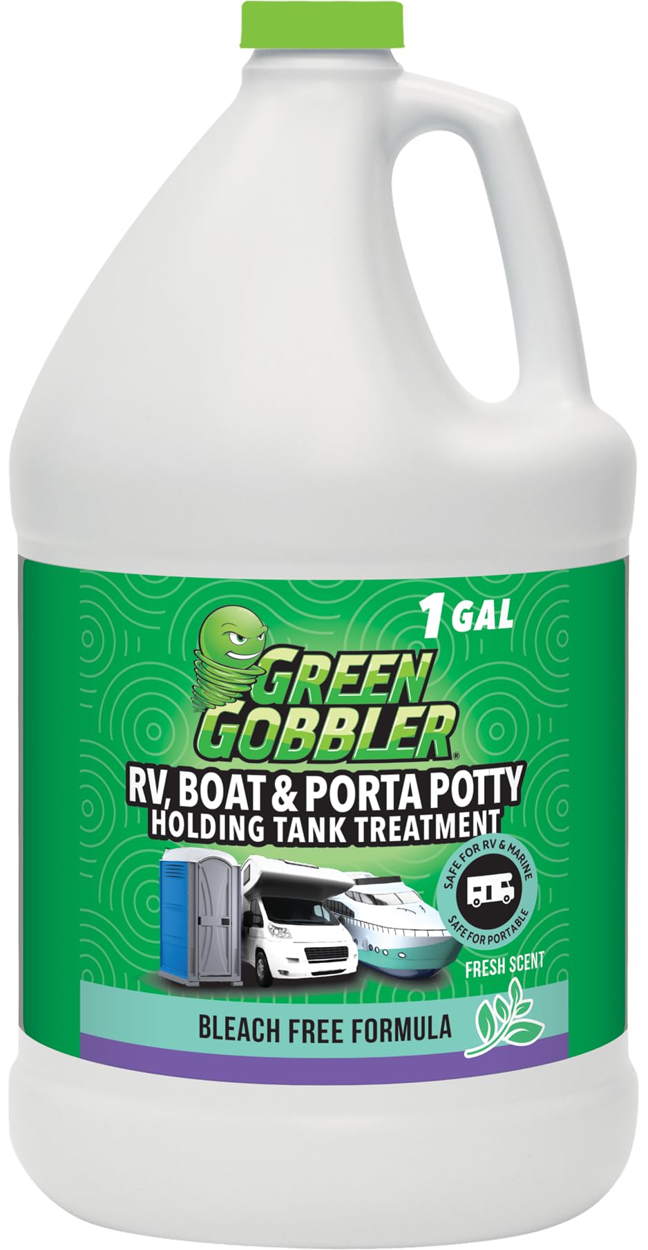 Green Gobbler, Portable Toilet Porta Potty Chemical Waste DIGESTANT & DEODORIZER - 1 Gallon/Fresh Scent (Up to 42 Doses per Gallon)