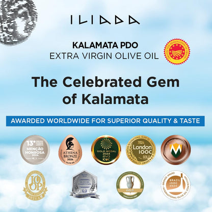 Iliada Kalamata PDO Extra Virgin Olive Oil, 3Lt | Multi-Awarded | Single Region 100% Greek | Monovarietal Koroneiki | Cold Press | Polyphenol Rich | Chef's Favorite