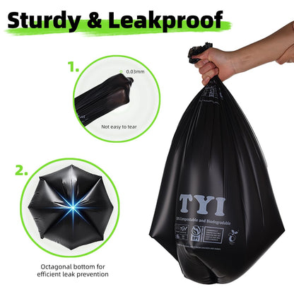 Portable Toilet Bags for Camping, 20 Count Toilet Replacement Bags, 8 Gallon, 30 Liter, 100% Biodegradeable for Use with 5 Gallon Bucket, BPI & OK compost HOME Certified