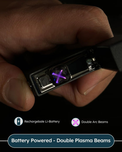 Lighter - Electric Lighter Windproof Double ARC Plasma Lighter USB Rechargeable with Battery Indicator - S2000 (Black.2000)