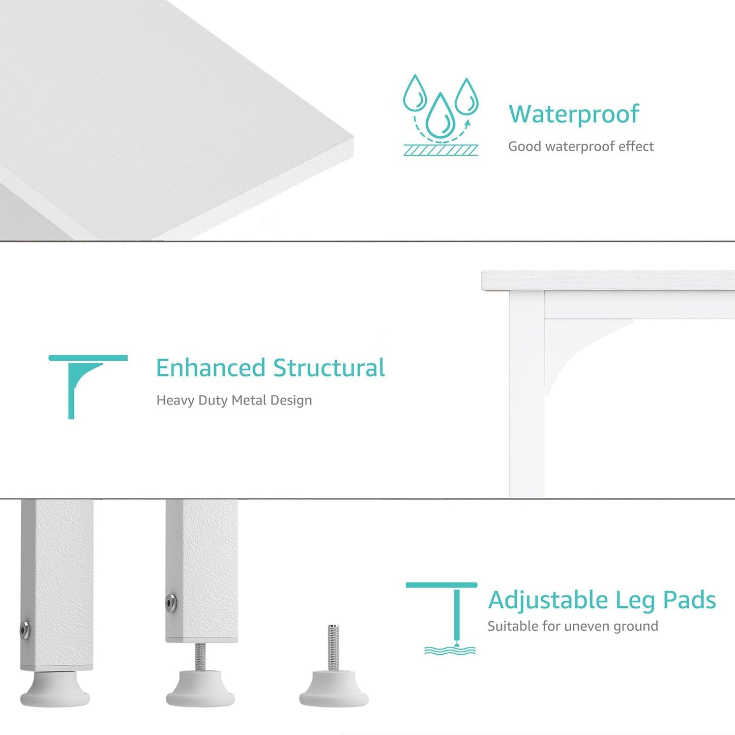 Lufeiya White Small Desk with Drawers - 40 Inch Computer Desk for Small Space Home Office, Modern Simple Study Writing Table PC Desks