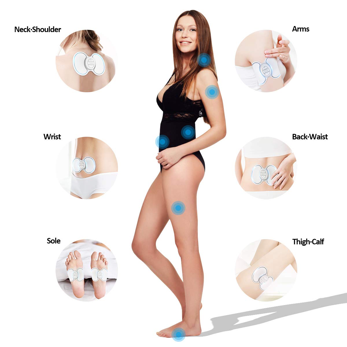 OSITO FSA Wireless TENS Unit Muscle Stimulator EMS Massage Machine with Remote Rechargeable Mini Pain Relief Therapy Device Wireless Electric Pulse Massager for Neck Shoulder Back