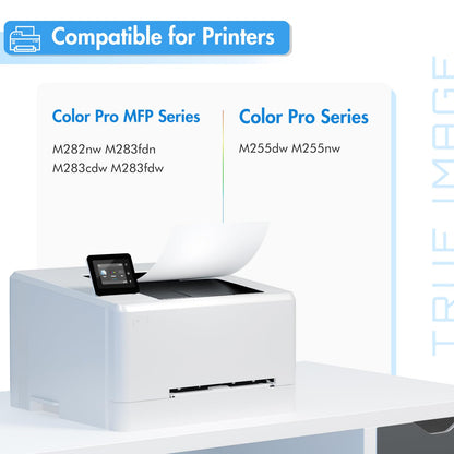 206A Toner Cartridges 4 Pack: M283fdw 206X Set Compatible Replacement for HP 206A 206X Color Laserjet Pro MFP M283fdw M283cdw M255dw M283 M255 Printer High Yield Ink (Black Cyan Yellow Magenta)
