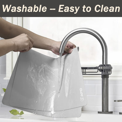 Extra Large Silicone Mat 36" x 24" Place Mats, Heat Resistant Mat for Kitchen Countertop Protector, Thick Placemats Washable Silicone Mats for Kitchen Counter Mat Dining Table Mat, Grey, Sapid