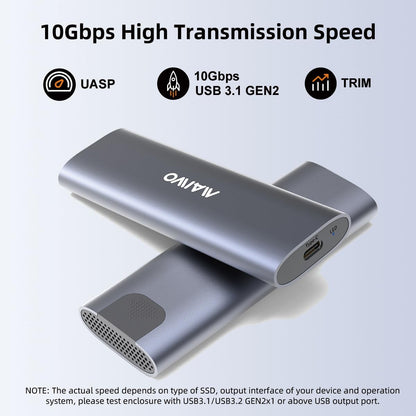 MAIWO M.2 NVMe SSD Enclosure, USB 3.1 GEN2 10Gbps Support UASP Trim, 8TB Capacity, Tool Free M.2 NVMe PCIe SSD to USB C Adapter Reader Case