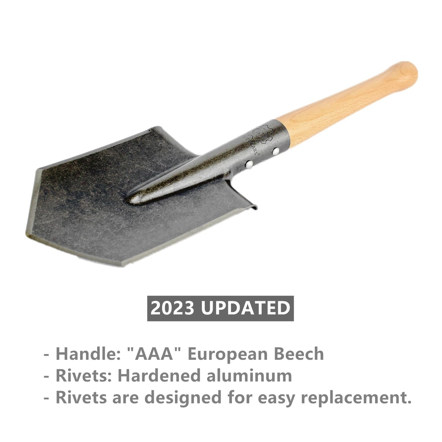 Mastiff Gears® Battle Wolf Shovel, Remodeled Sapper Shovel with Hardwood Handle, for Camping, Hiking, Fishing, Self-Defence and Emergency