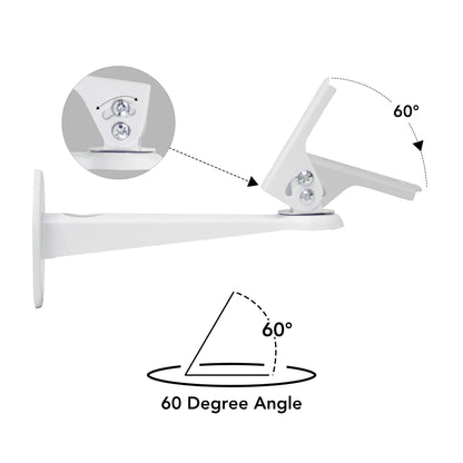 Mini Projector Wall Mount/Projector Hanger/CCTV Security Camera Housing Mounting Bracket(White) - for CCTV/Camera/Projector/Webcam - with Load 8 lbs Length 7.8 inch - Rotation 360° (White)