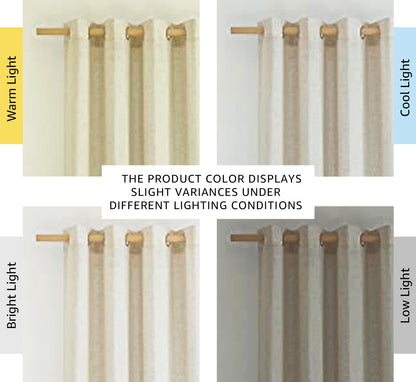 NICETOWN Natural Linen Curtains 84 inch Long 2 Panels Set, Grommet Top Thick Linen Burlap Semi Sheer Vertical Drapes Privacy Assured with Light Filtering for Bedroom/Living Room, W55 x L84