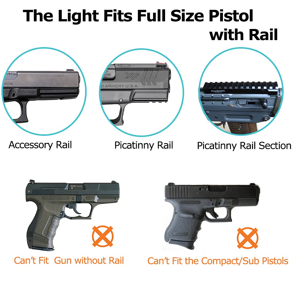 MCCC Tactical Red Laser Sight with 500 Lumens LED Flashlight, Compact Rail Mounted, Quick Release, Laser Output is Below 5mW, Class IIIA