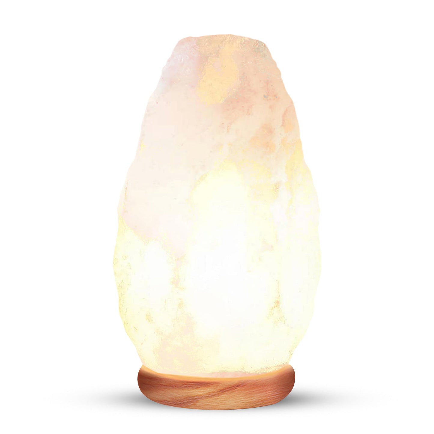 Himalayan Glow White Salt Crystal Lamp, Natural Salt Night Light, Hand Crafted Salt Lamps with Neem Wooden Base, Salts Lamp Bulb,(ETL Certified) Dimmer Switch | 5-7 LBS