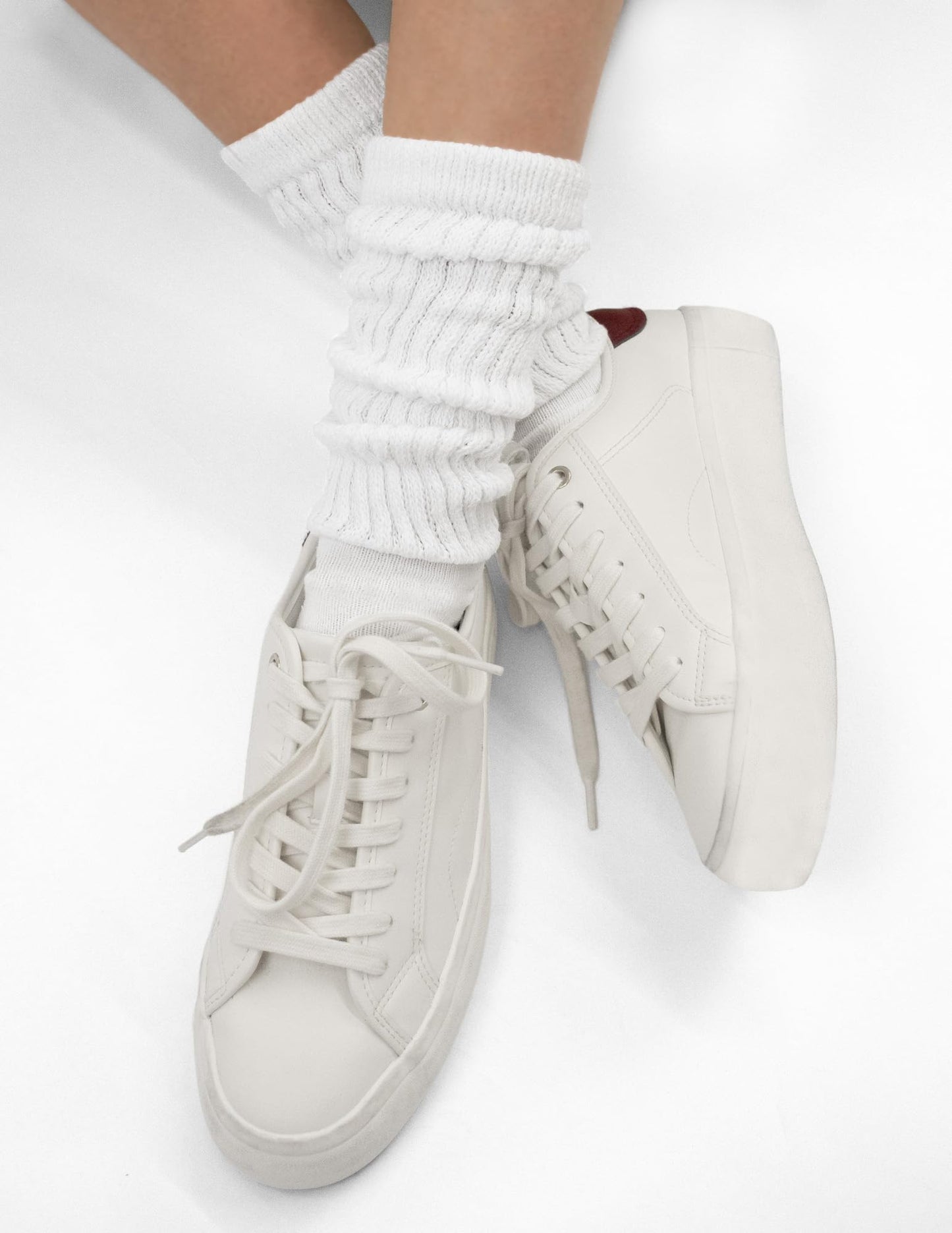 HUE Women's Slouch Socks 3 Pair Pack, White/Light Charcoal Heather/Black, One Size