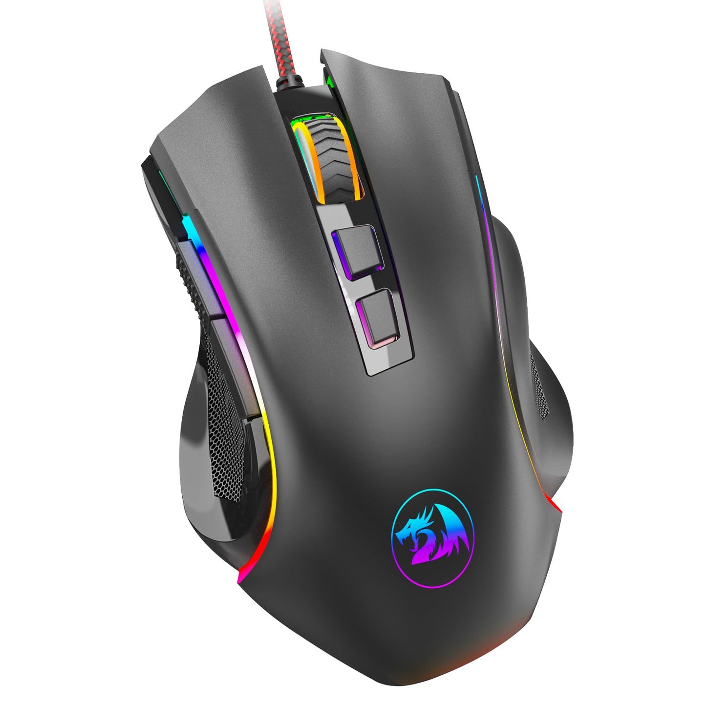 Redragon M602 Gaming Mouse, Ergonomic RGB Gaming Mouse Wired with 7200 Adjustable DPI, 9 Programmable Buttons, Professional Software for Gamer Office [Black]