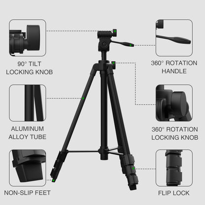 55-inch Lightweight Aluminum Laser Level Tripod with Bubble Level, Quick Release Plate with 1/4"-20 Screw Mount for Laser Level