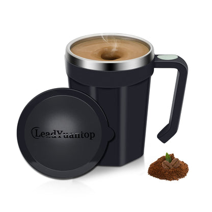 LeadYuantop Self Stirring Coffee Mug, 18 oz Automatic Magnetic Electric Mixing Cup Stainless Steel Travel Cup for Coffee, Chocolate, Milk, Tea, Office, Home, Kitchen (Deep Navy)
